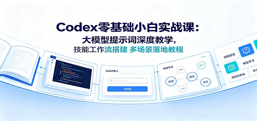 Codex零基础小白实战课：大模型提示词深度教学，技能工作流搭建多场景落地教程-云享网创