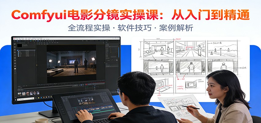 ComfyUI电影分镜实操课：分镜一致性，全流程AI视频制作，零基础也能做专业分镜-云享网创