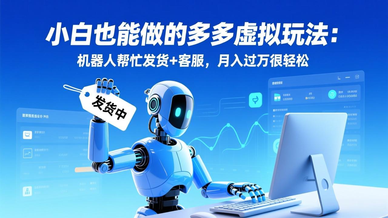 小白也能做的多多虚拟玩法：机器人帮忙发货+客服，月入过万很轻松-云享网创