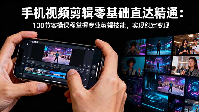 手机视频剪辑零基础直达精通：100节实操课程掌握专业剪辑技能，实现稳…-云享网创