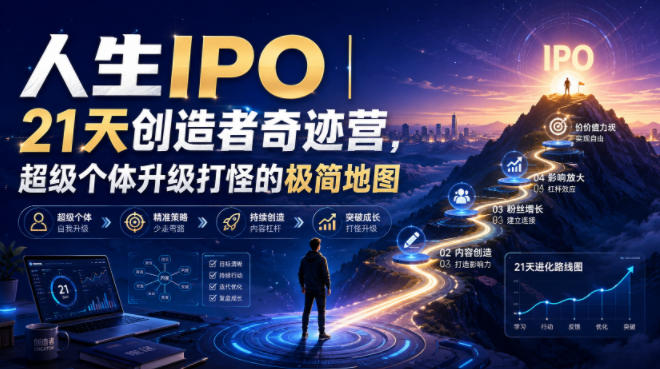 人生IPO︱21天创造者奇迹营,超级个体升级打怪的极简地图-云享网创