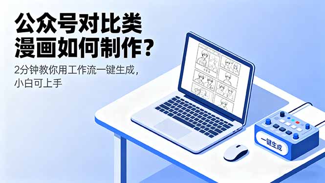 公众号对比类漫画如何制作？2分钟教你用工作流一键生成，小白可上手-云享网创