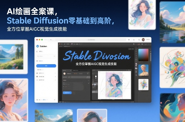 AI绘画全案课，Stable Diffusion零基础到高阶，全方位掌握AIGC视觉生成技能-云享网创