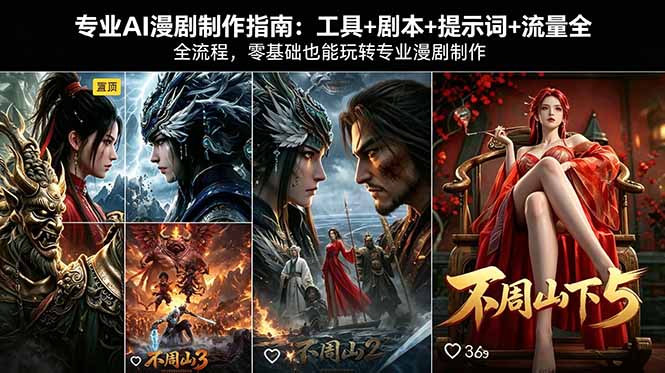 专业AI漫剧制作指南：工具+剧本+提示词+流量全流程，零基础也能玩转专业漫剧制作-云享网创