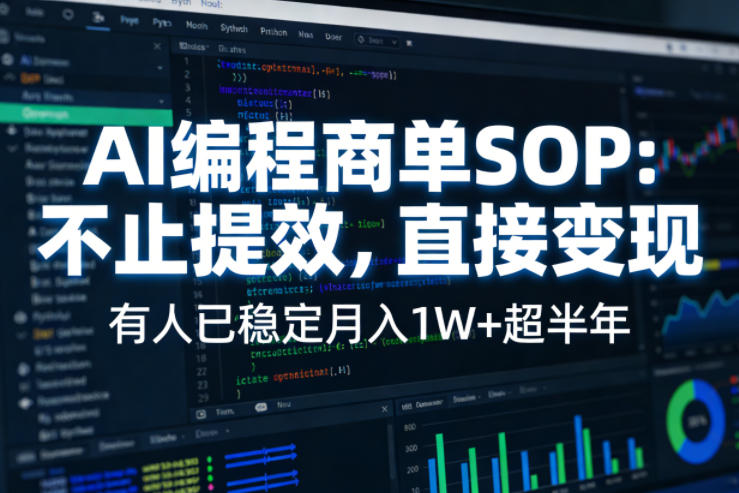AI编程商单SOP，AI编程不能只给工作提效，还要直接变现，有人已经稳定月入1W+半年了-云享网创