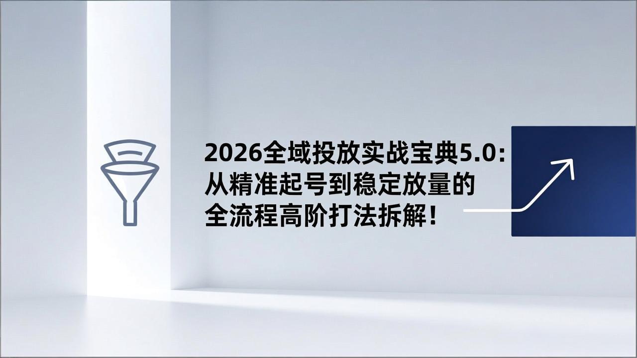 2026全域投放实战宝典5.0：从精准起号到稳定放量的全流程高阶打法拆解！-云享网创