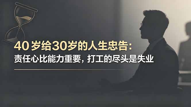付费文章：40岁给30岁的人生忠告：责任心比能力重要，打工的尽头是失业-云享网创