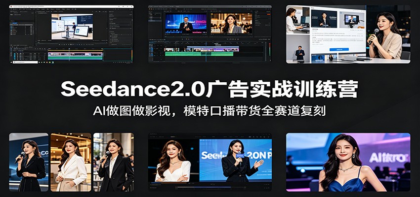 Seedance2.0广告实战训练营：AI做图做影视，模特口播带货全赛道复刻-云享网创