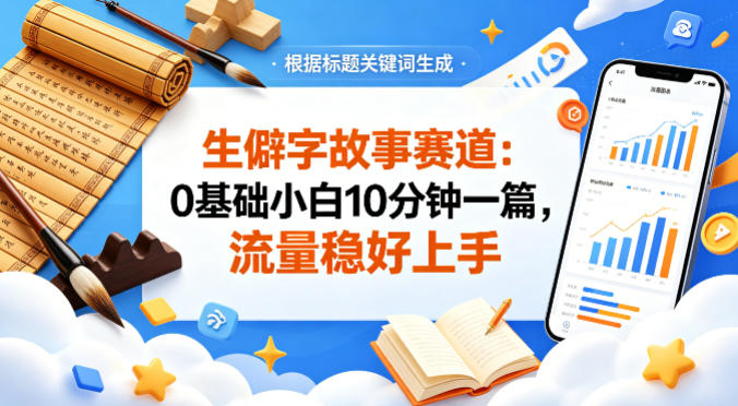 公众号流量主——生僻字故事赛道,流量稳,好上手,0基础小白也能10分钟一篇-云享网创
