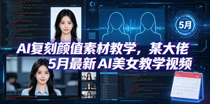 AI复刻颜值素材教学，某大佬5月最新AI美女教学视频，内含4月好物复刻教学-云享网创