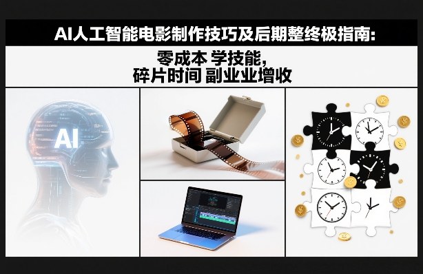 AI人工智能电影制作技巧及后期完整终极指南：零成本学技能，碎片时间副业增收-云享网创