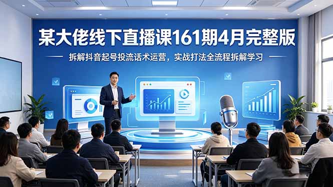 某大佬线下直播课161期4月完整版，拆解抖音起号投流话术运营，实战打法全流程拆解学习-云享网创