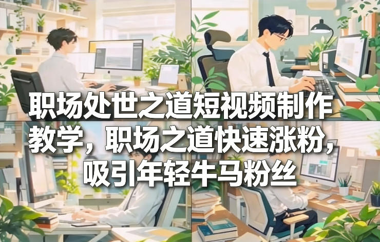 职场处世之道短视频制作教学，职场之道快速涨粉，吸引年轻牛马粉丝-云享网创