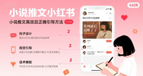 小说推文小红书高转化引导方法实操课，小说推文高效且正确引导方法-云享网创