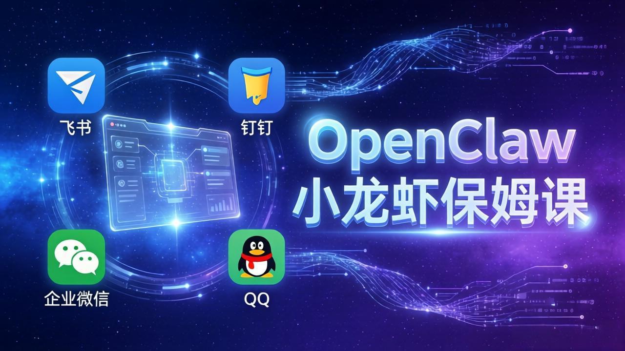 OpenClaw小龙虾保姆课： Windows/macOS/Linux/Docker全系统安装，飞书+钉钉+企业微信+QQ 全接入-云享网创