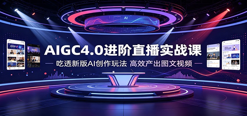 AIGC4.0进阶直播实战课：吃透新版AI创作玩法，高效产出图文视频-云享网创