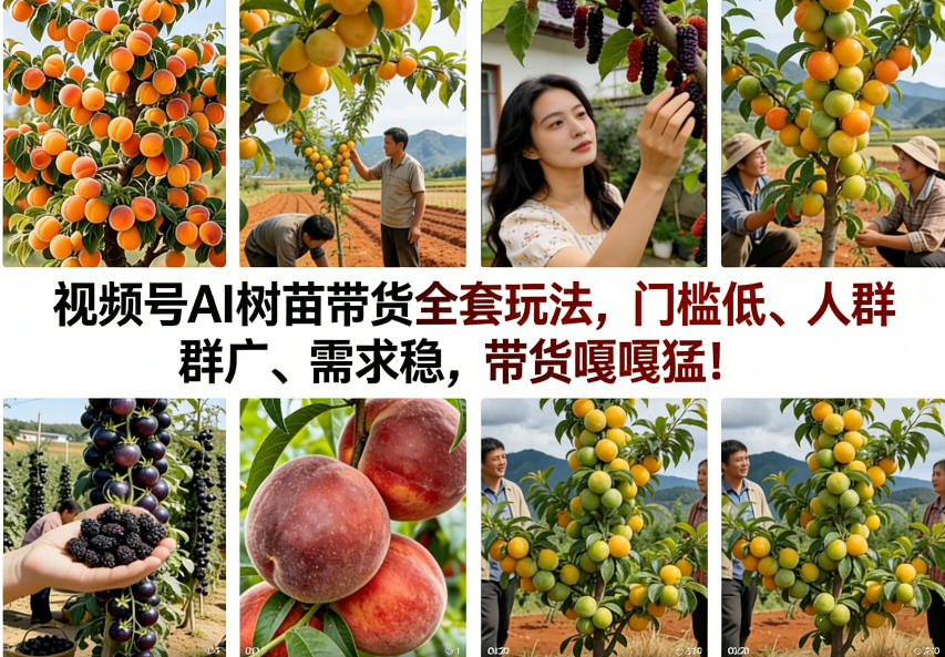 视频号AI树苗带货全套玩法，门槛低、人群广、需求稳，带货嘎嘎猛！-云享网创