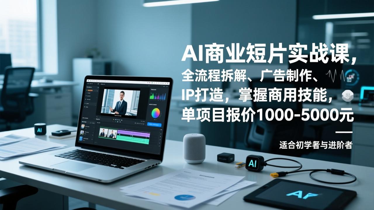 AI商业短片实战课，全流程拆解、广告制作、IP打造，掌握商用技能，单项目报价1000-5000元-云享网创