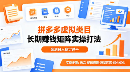 做拼多多虚拟类目想长期賺钱？这套矩阵实操打法，亲测日入稳定过千【揭秘】-云享网创