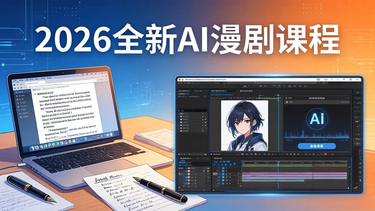 2026全新AI漫剧课程：覆盖创作全链路，教你写作分镜剪辑配音一站式打造漫剧作品-云享网创