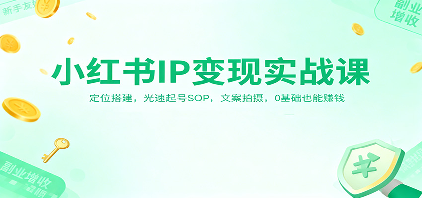 小红书IP变现实战课:定位搭建,光速起号SOP,文案拍摄,0基础也能赚钱-云享网创