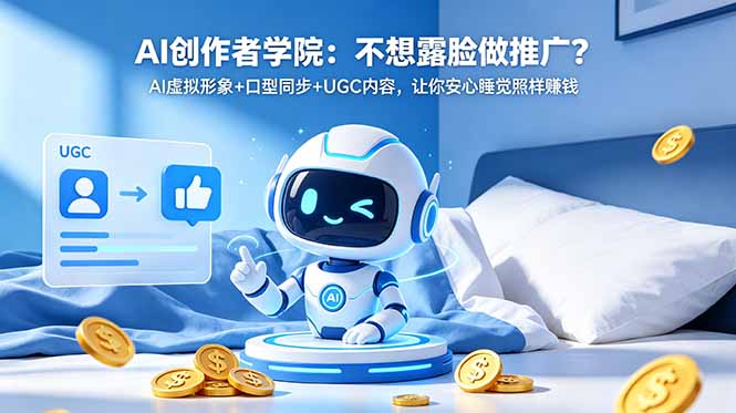 AI创作者学院：不想露脸做推广？AI虚拟形象+口型同步+UGC内容，让你安心睡觉照样赚钱-云享网创