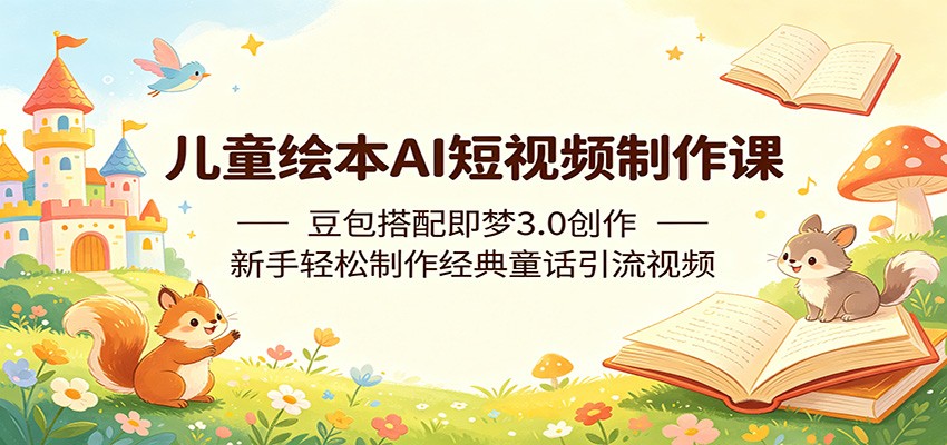 儿童绘本AI短视频制作课：豆包搭配即梦3.0创作，新手轻松制作经典童话引流视频-云享网创