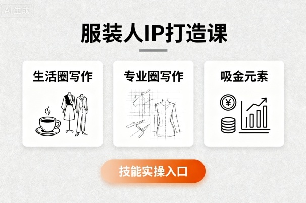 服装人IP打造课，文案创富+生活圈写作+专业圈写作+服装人专属+吸金元素+技能实操-云享网创