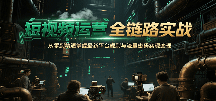 短视频运营全链路实战，从零到精通掌握最新平台规则与流量密码实现变现-云享网创