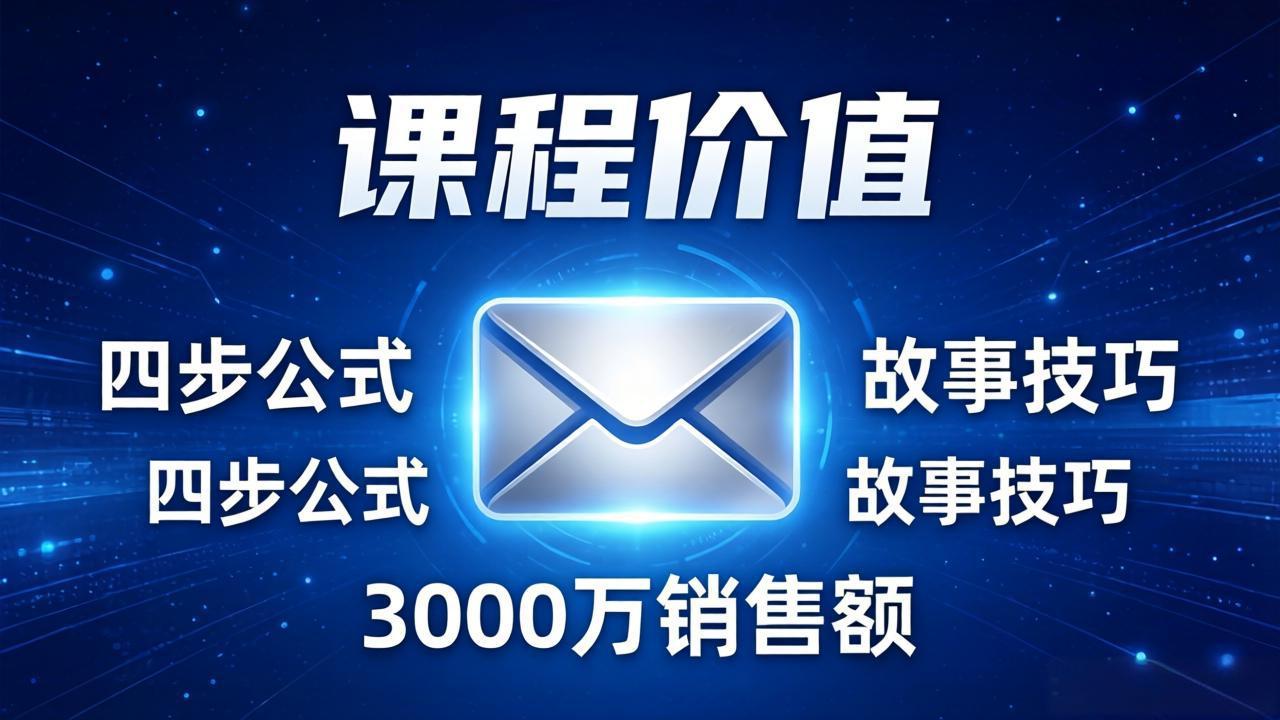 高效邮件销售课：15分钟写出高转化邮件，四步公式+故事技巧，3000万销售额玩法拆解-云享网创