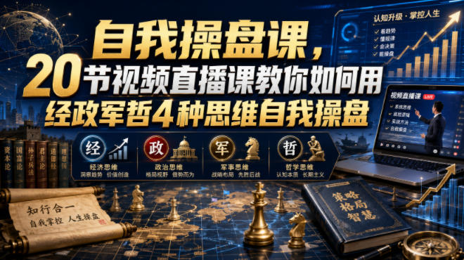 自我操盘课,20节视频直播课教你如何用经政军哲4种思维自我操盘-云享网创