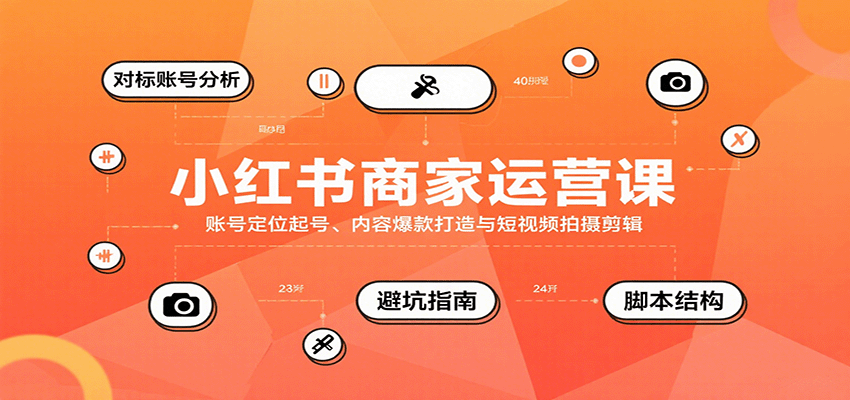 小红书商家运营课，账号定位起号、内容爆款打造与短视频拍摄剪辑-云享网创