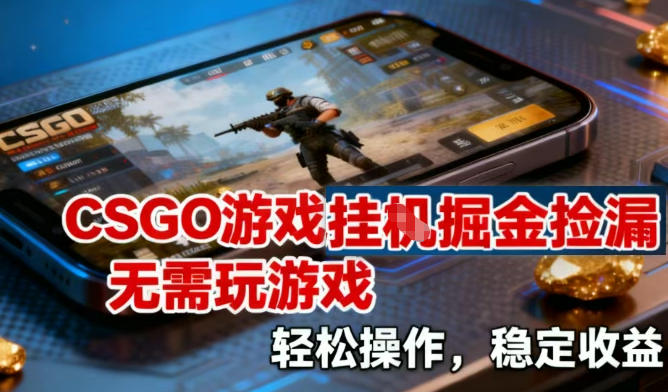CSGO游戏挂G掘金捡漏，不需要玩游戏，操作简单，收益稳定【揭秘】-云享网创