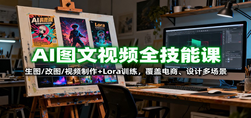 AI图文视频全技能课:生图/改图/视频制作+Lora训练,覆盖电商 、设计多场景-云享网创