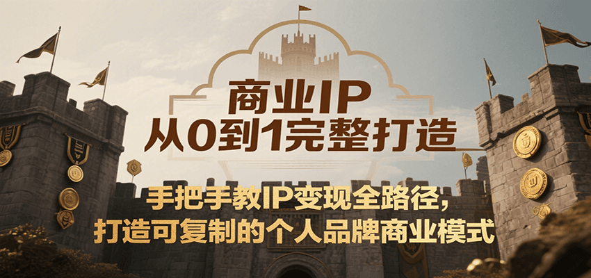 商业IP从0到1完整打造，手把手教IP变现全路径，打造可复制的个人品牌商业模式-云享网创