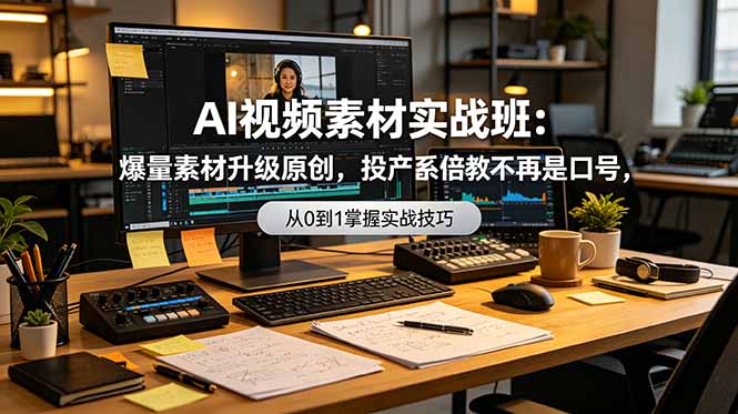 AI视频素材实战班：爆量素材升级原创，投产翻倍不再是口号，0-1系统教学实战落地-云享网创