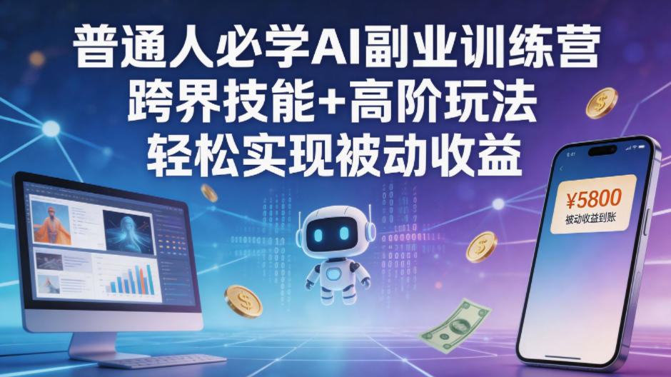 普通人必学AI副业训练营跨界技能+高阶玩法轻松实现被动收益-云享网创