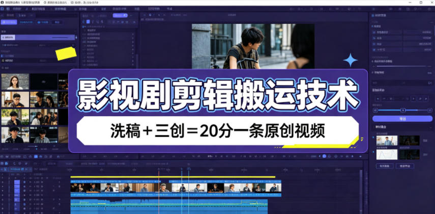 影视剧剪辑搬运技术,洗稿+三创=20分一条原创视频-云享网创