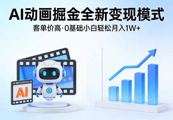 AI动画掘金全新变现模式，客单价高，0基础小白也能轻松月入1W+-云享网创