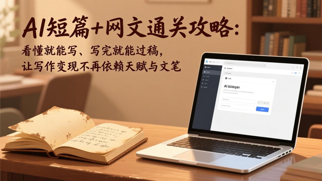 AI短篇+网文通关攻略:看懂就能写、写完就能过稿,让写作变现不再依赖天赋与文笔-云享网创