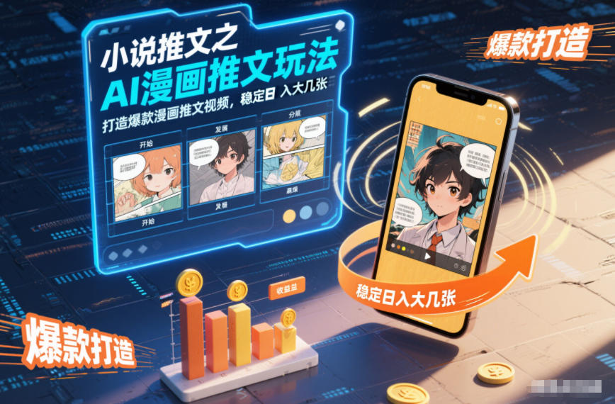 小说推文之AI漫画推文玩法,打造爆款漫画推文视频,稳定日入大几张-云享网创