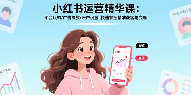 小红书运营精华课-更新：平台认知/广告投放/账户设置,快速掌握精准获客与变现-云享网创
