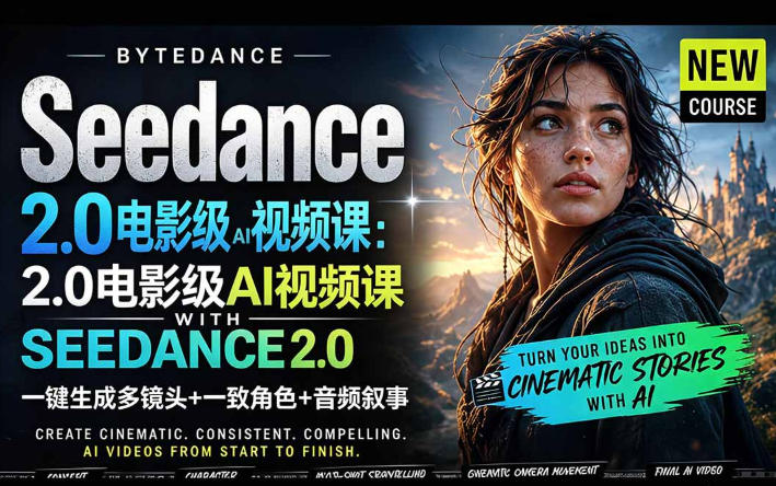 字节跳动的Seedance 2.0 AI电影视频生成制作教程，一键生成多镜头+一致角色+音频叙事-中英字幕-云享网创
