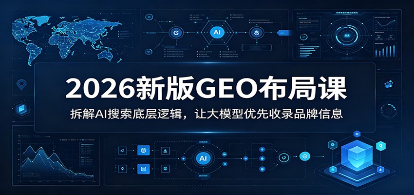 2026新版GEO布局课：拆解AI搜索底层逻辑，让大模型优先收录品牌信息-云享网创
