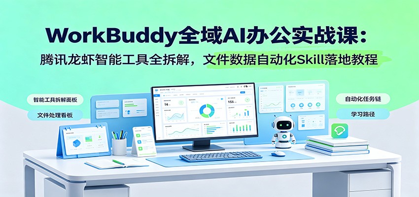 WorkBuddy全域AI办公实战课：腾讯龙虾智能工具全拆解，文件数据自动化Skill落地教程-云享网创