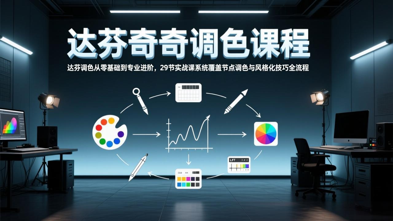 达芬奇调色从零基础到专业进阶，29节实战课系统覆盖节点调色与风格化技巧全流程-云享网创
