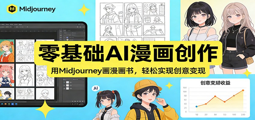 零基础AI漫画创作：用Midjourney画漫画书，轻松实现创意变现-云享网创
