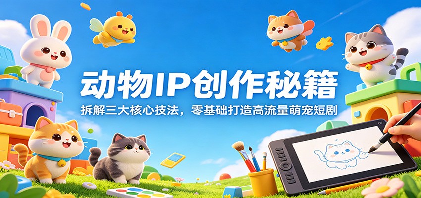 动物IP创作秘籍：拆解三大核心技法，零基础打造高流量萌宠短剧-云享网创