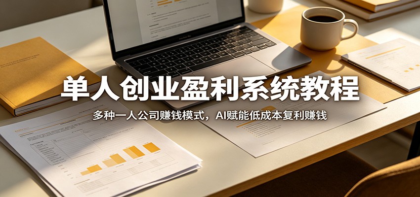 单人创业盈利系统教程：多种一人公司赚钱模式，AI赋能低成本复利赚钱-云享网创