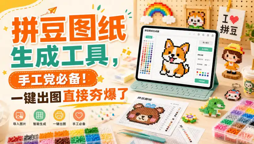 拼豆图纸生成工具,手工党必备!一键出图直接夯爆了-云享网创